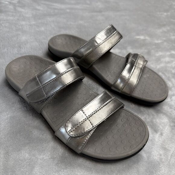Vionic Womens Sarah Gray Sandals Size 7 - Picture 1 of 7
